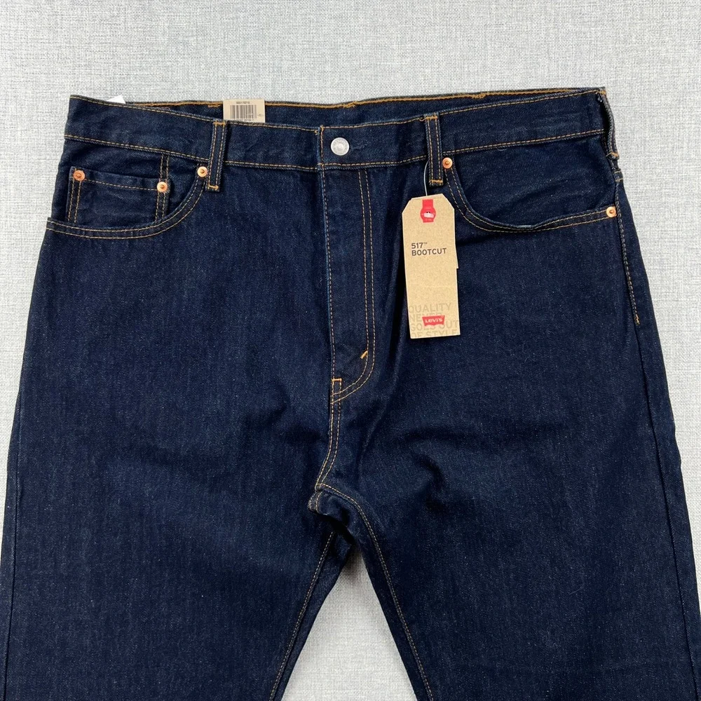 NEW Levis 517 Bootcut Jeans Mens 40x30 Dark Wash Indigo Blue Rigid Cotton Cowboy